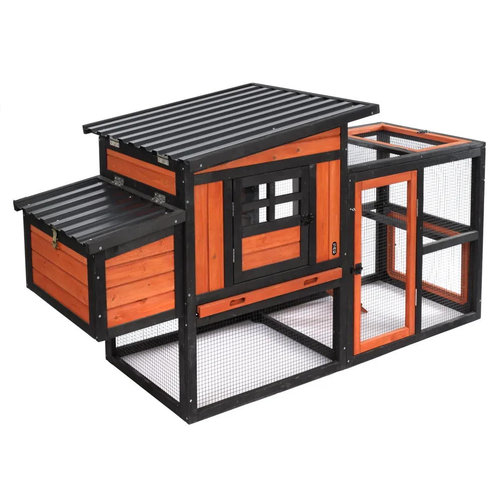 TIAKI Hühnerstall aus Holz - L 182 x B 71,8 x H 98,5 cm (2 Pakete*)