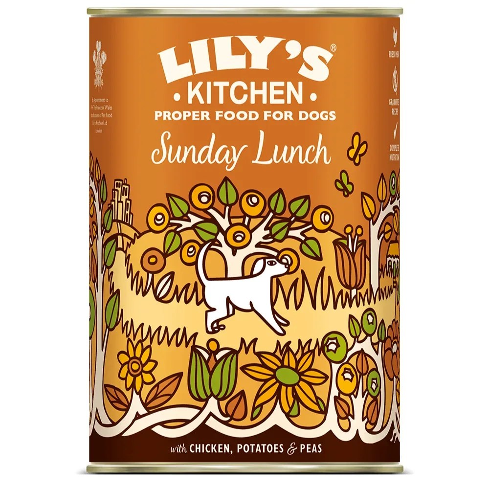 Lily's Kitchen Dinner für Hunde 6 x 400 g - Huhn mit Kartoffeln & Erbsen