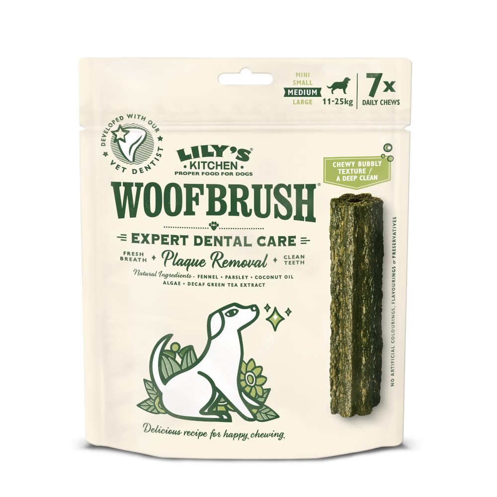 LILY'S KITCHEN Woofbrush Zahnkauartikel für Hunde 7 Stück für mittelgroße Hunde 7x28 g