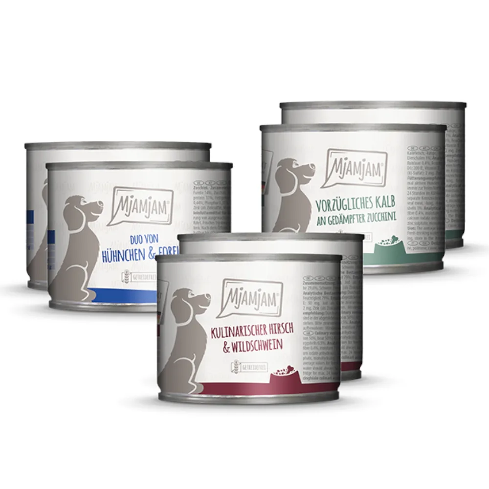 Sparpaket MjAMjAM Adult Hund 24 x 200 g - Mix I (3 Sorten)