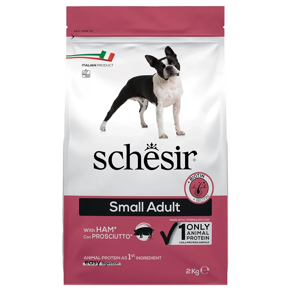 Schesir Dog Small Adult mit Schinken - Sparpaket: 2 x 2 kg