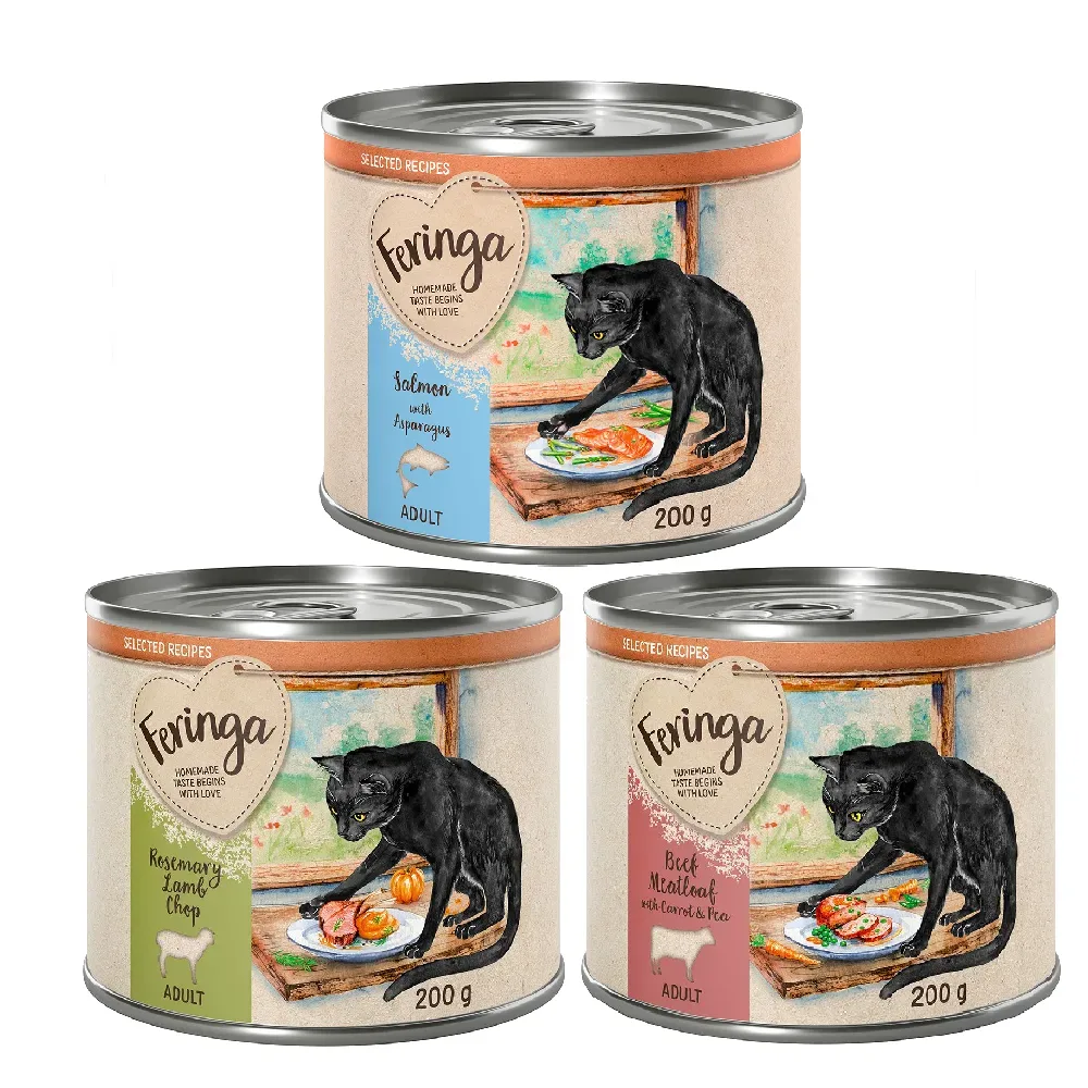 Sparpaket Feringa Selected Recipes 24 x 200 g - Mixpaket: Lamm, Rind, Lachs