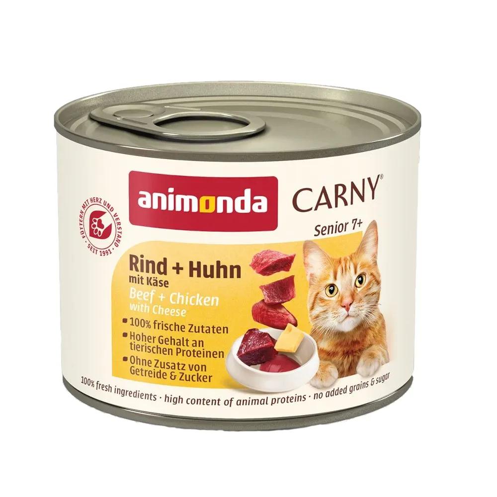 Sparpaket Animonda Carny Senior 12 x 200 g - Rind & Putenherzen