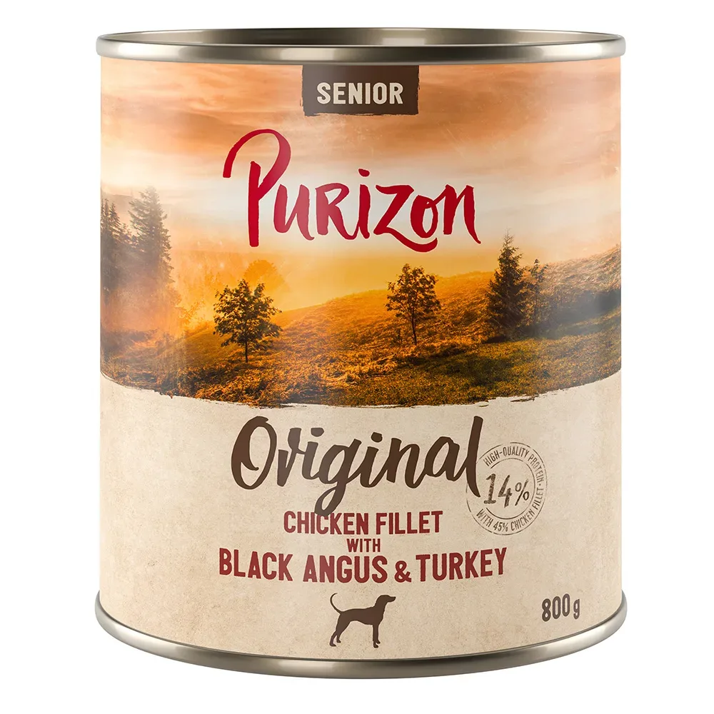 Sparpaket Purizon Original 12 x 800 g - Senior: Hühnerfilet mit Black-Angus