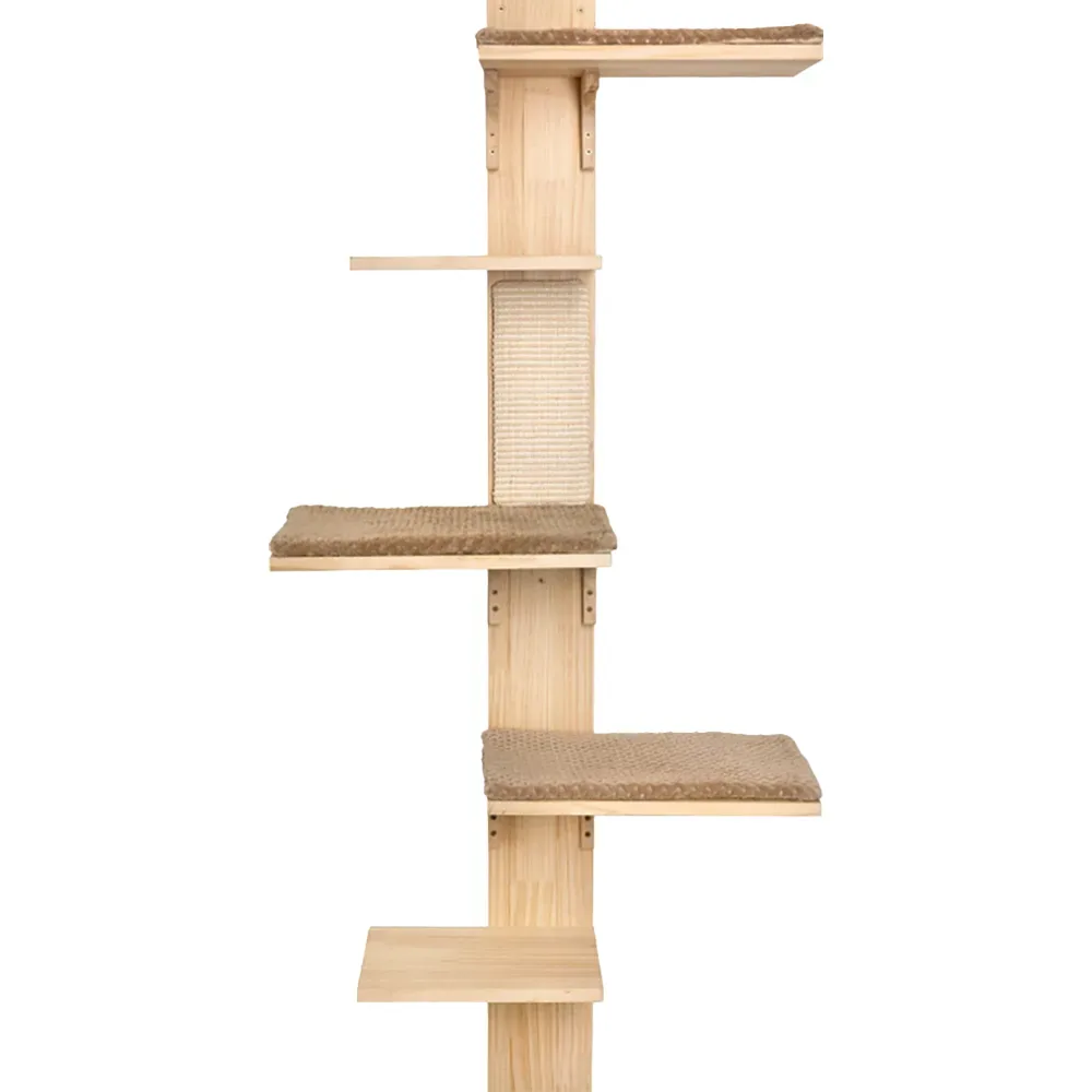 Kerbl Pet Wandkratzbaum Timber für Katzen - natur / grau