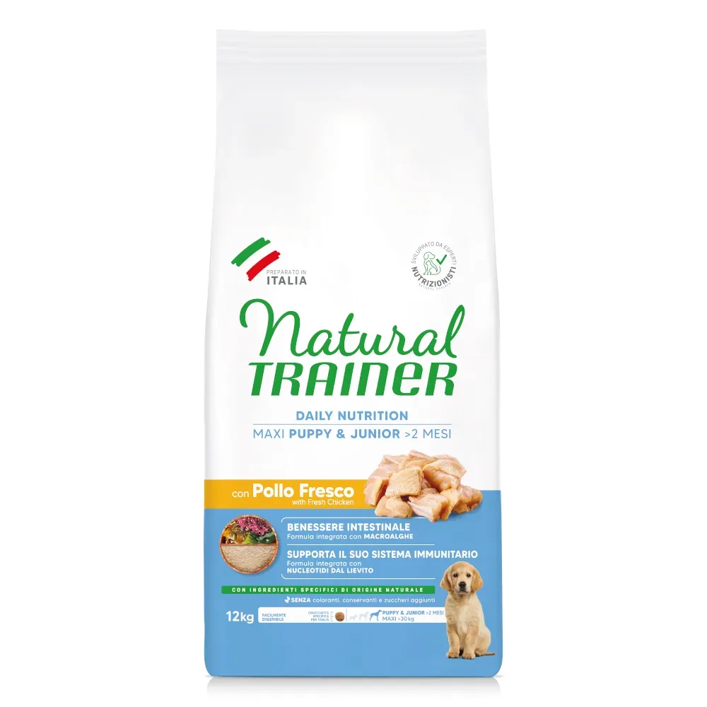 Natural Trainer Puppy & Junior Maxi mit Huhn - Sparpaket: 2 x 12 kg