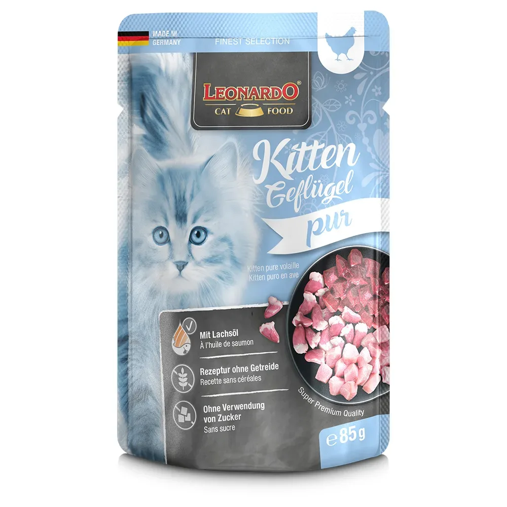 Leonardo Finest Selection Pouch 16 x 85 g - Kitten: Geflügel