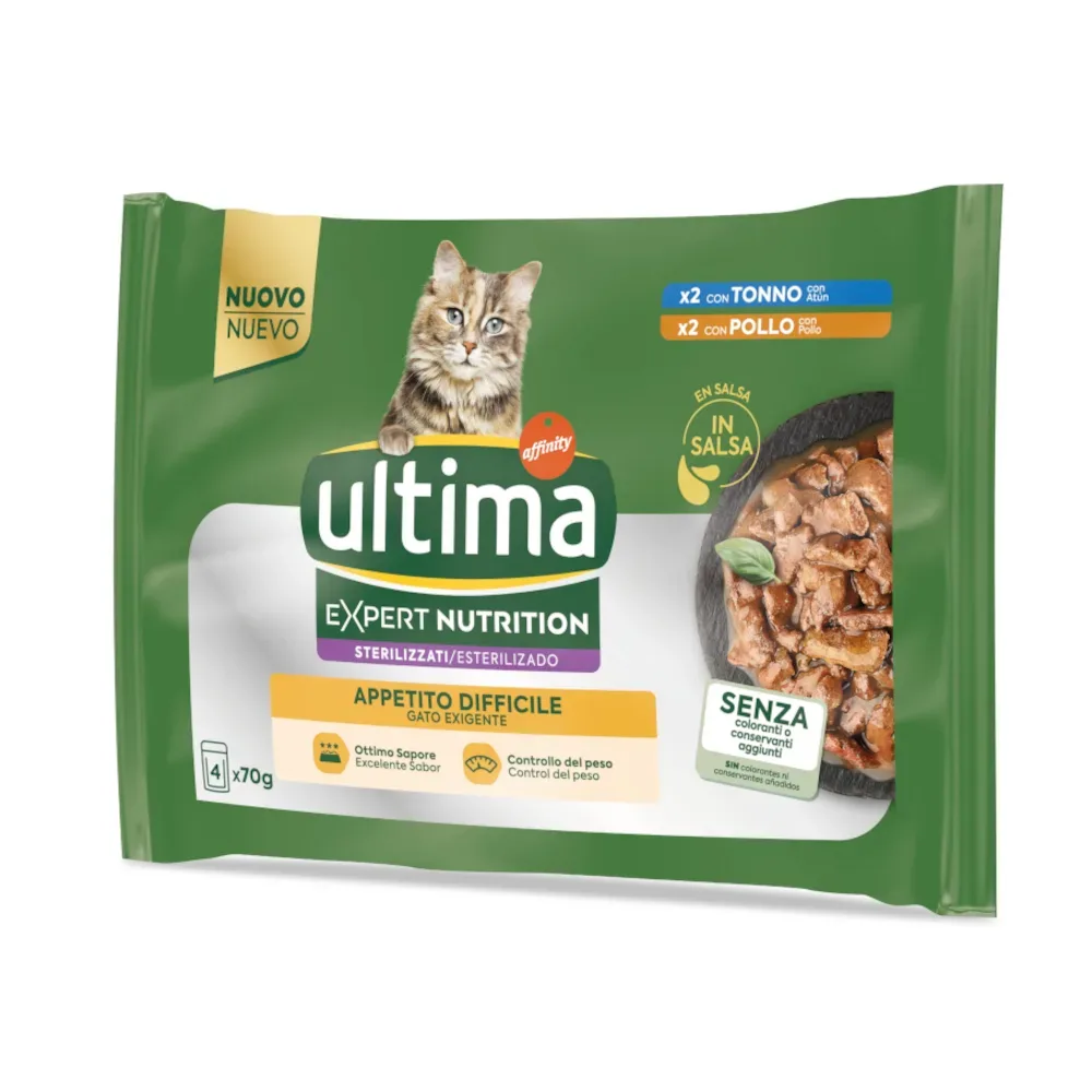 Ultima Cat Expert Nutrition Difficult Appetite Thunfisch & Huhn - 4 x 70 g