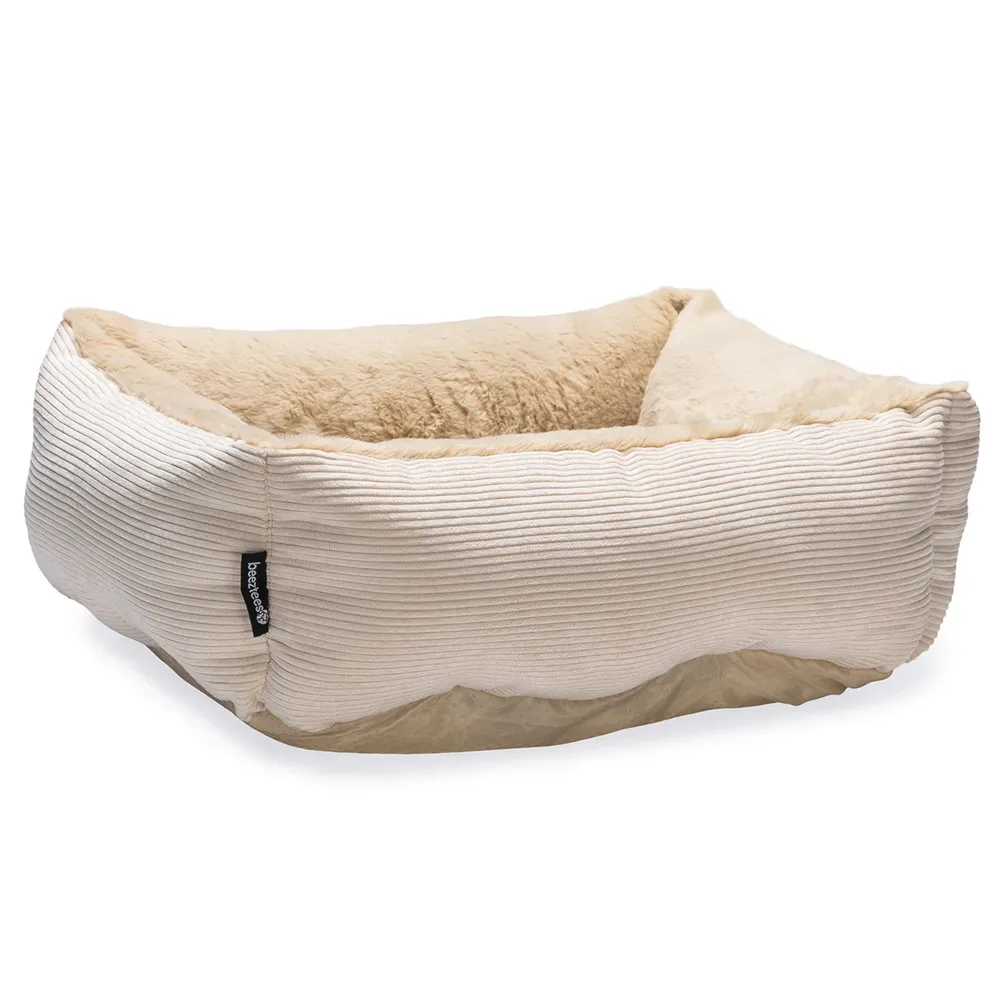 beeztees Kuschel-Set Moza, beige - Katzenbett + Fensterbankkissen