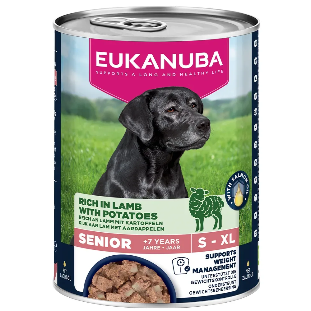 Eukanuba Senior Reich an Lamm mit Kartoffeln - Sparpaket: 12 x 400 g