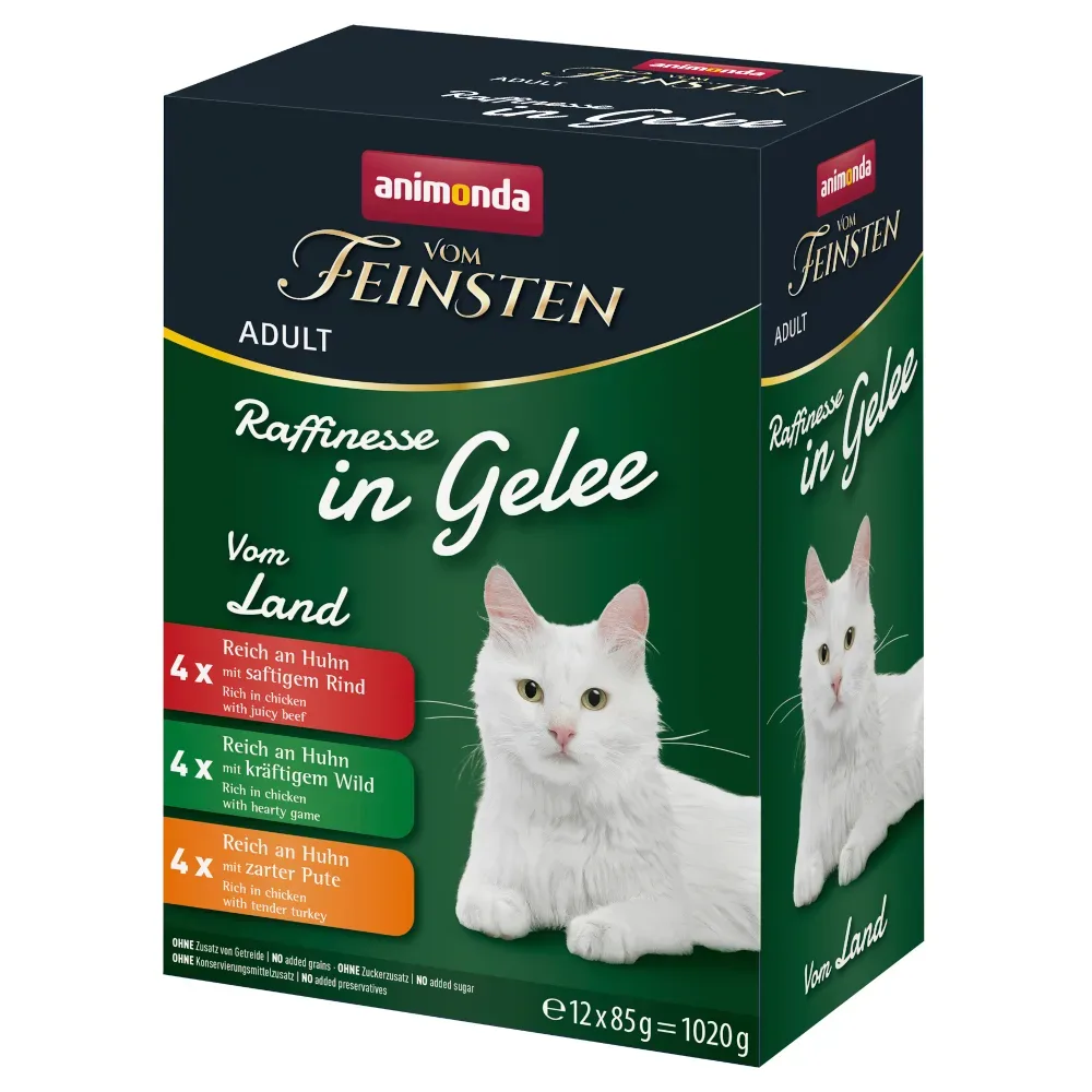 animonda Vom Feinsten Adult Raffinesse in Gelee 24 x 85 g - Mixpaket Varietäten vom Land (3 Sorten)
