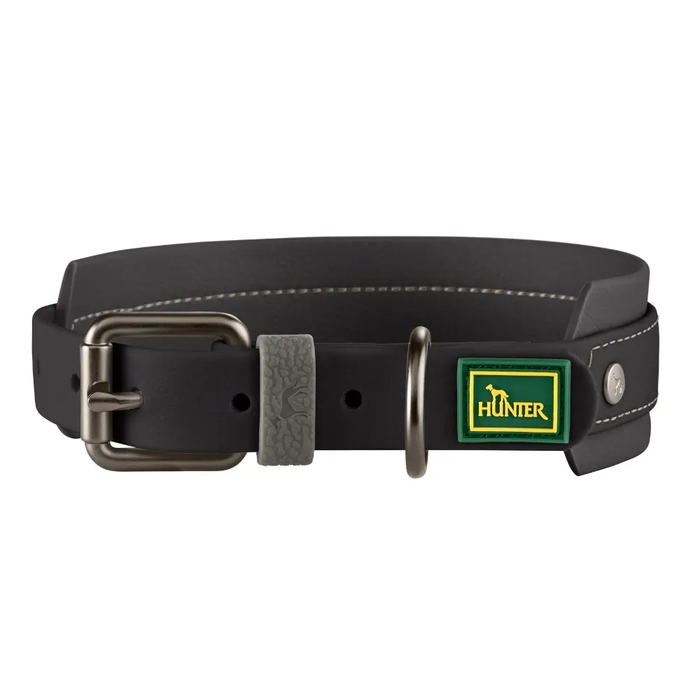HUNTER Halsband Havanna, schwarz - Grösse S-M: 45 cm lang, 35 mm breit