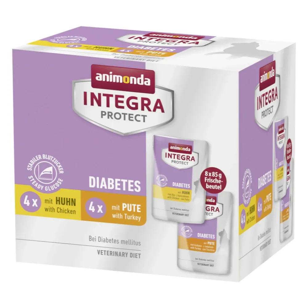 Sparpaket animonda Integra Protect Adult Diabetes 48 x 85 g - Mixpaket (Huhn & Pute)