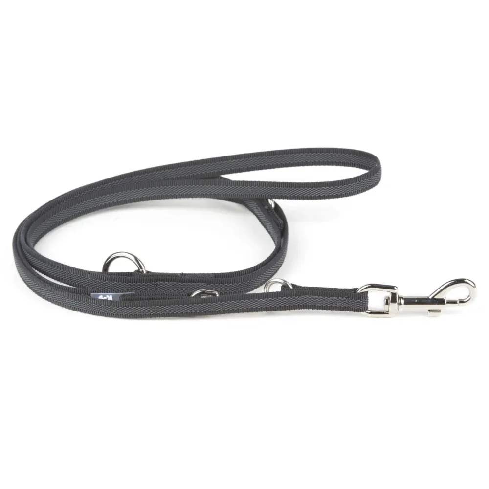 JULIUS-K9® Doppel-Führleine gummiert - 220 cm lang, 20 mm breit, bis max 50 kg