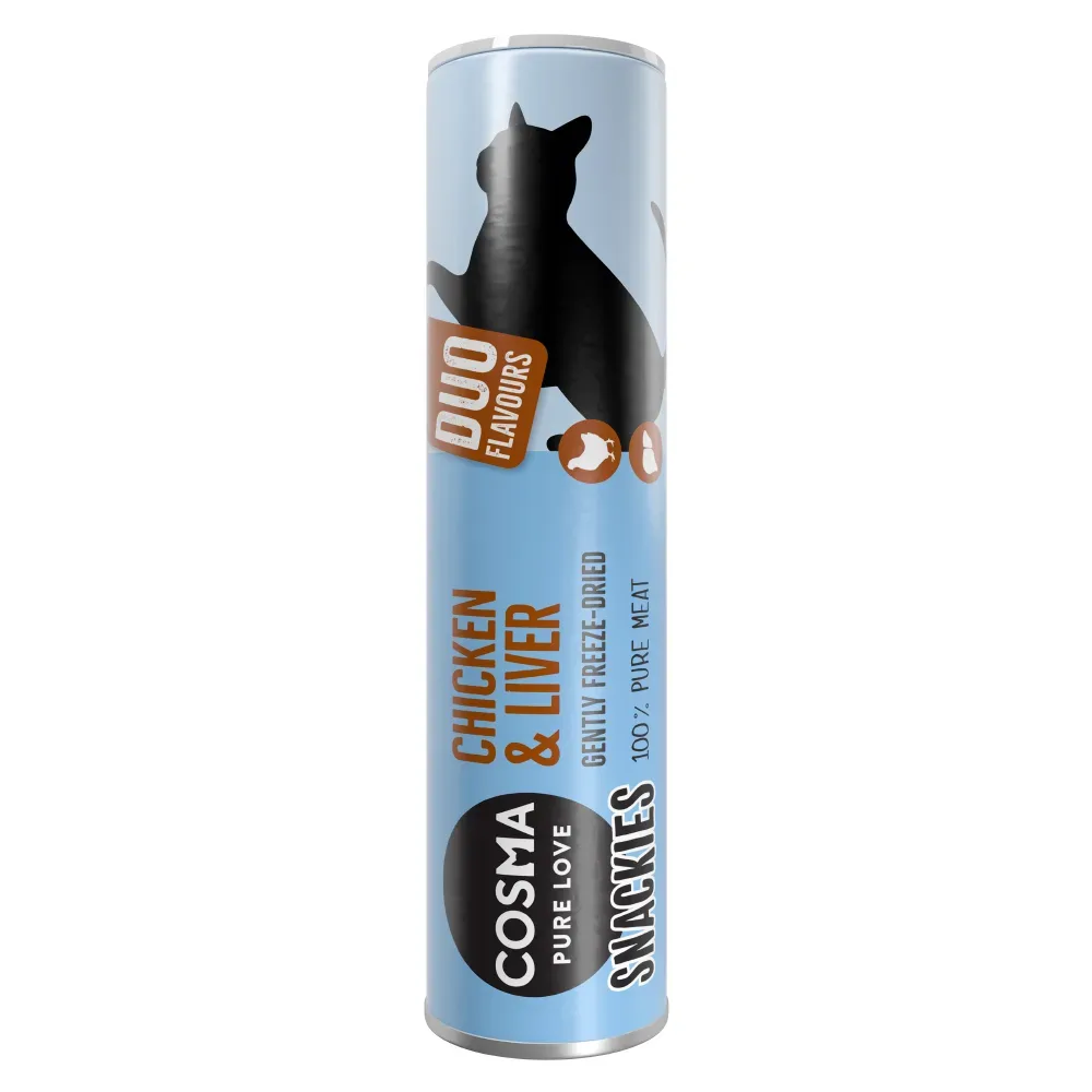 Sparpaket: 5 x Cosma Snackies DUO - 5 x Hühnerbrust & Hühnerleber (140 g)