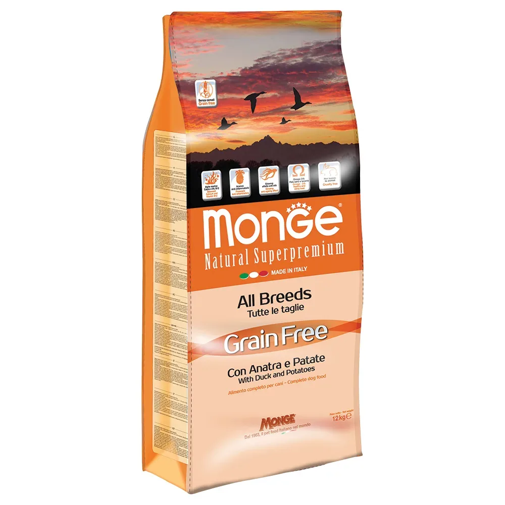 Monge Natural Superpremium Grain Free All Breeds Ente & Kartoffel - 12 kg