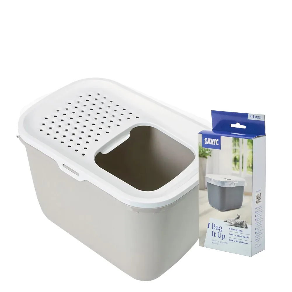 Savic Katzentoilette Hop In - sand-beige / weiss