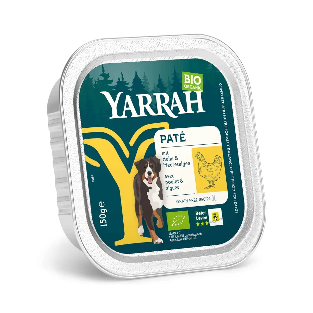 Yarrah Bio Paté 12 x 150 g - Bio-Huhn mit Bio-Meeresalgen