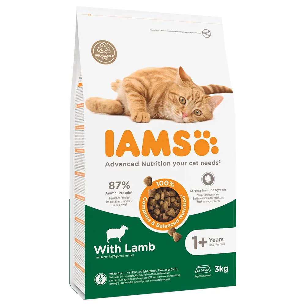 Sparpaket IAMS 2 x Grossgebinde - Ausgewachsene Katzen Lamm - 2 x 10 kg