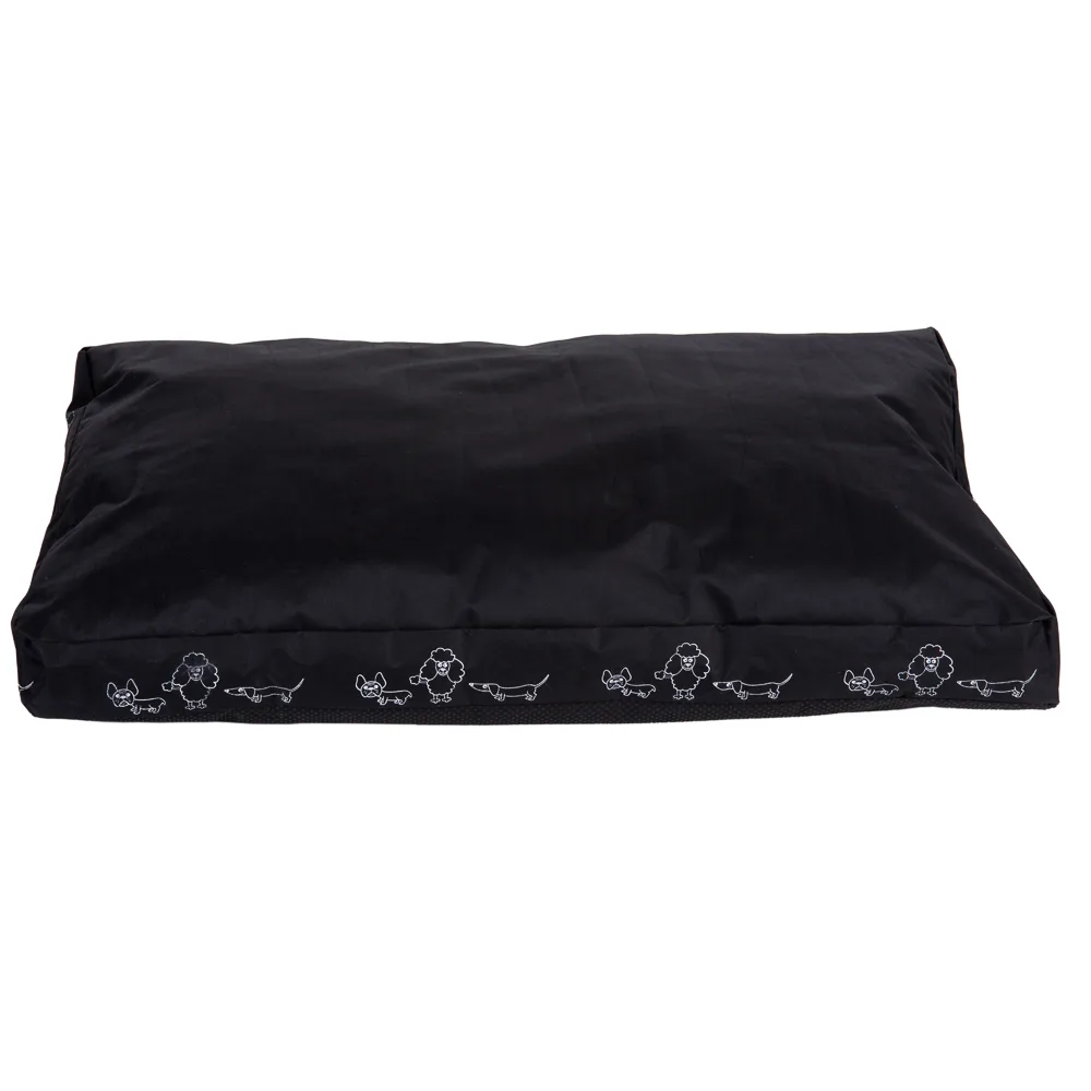 Hundekissen Silhouette schwarz - Grösse L: L 120 x B 80 x H 8 cm