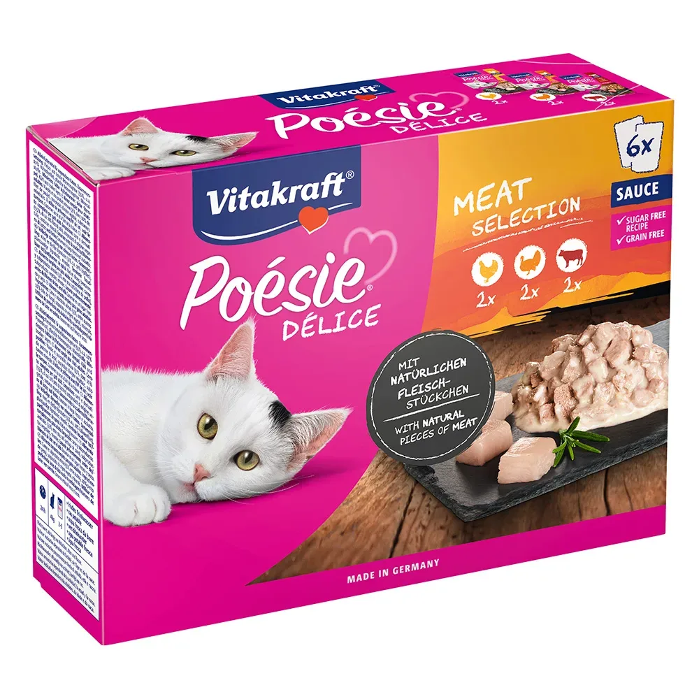 Vitakraft Poésie Delice Adult 6x85g Fleisch und Fisch, in Gelee