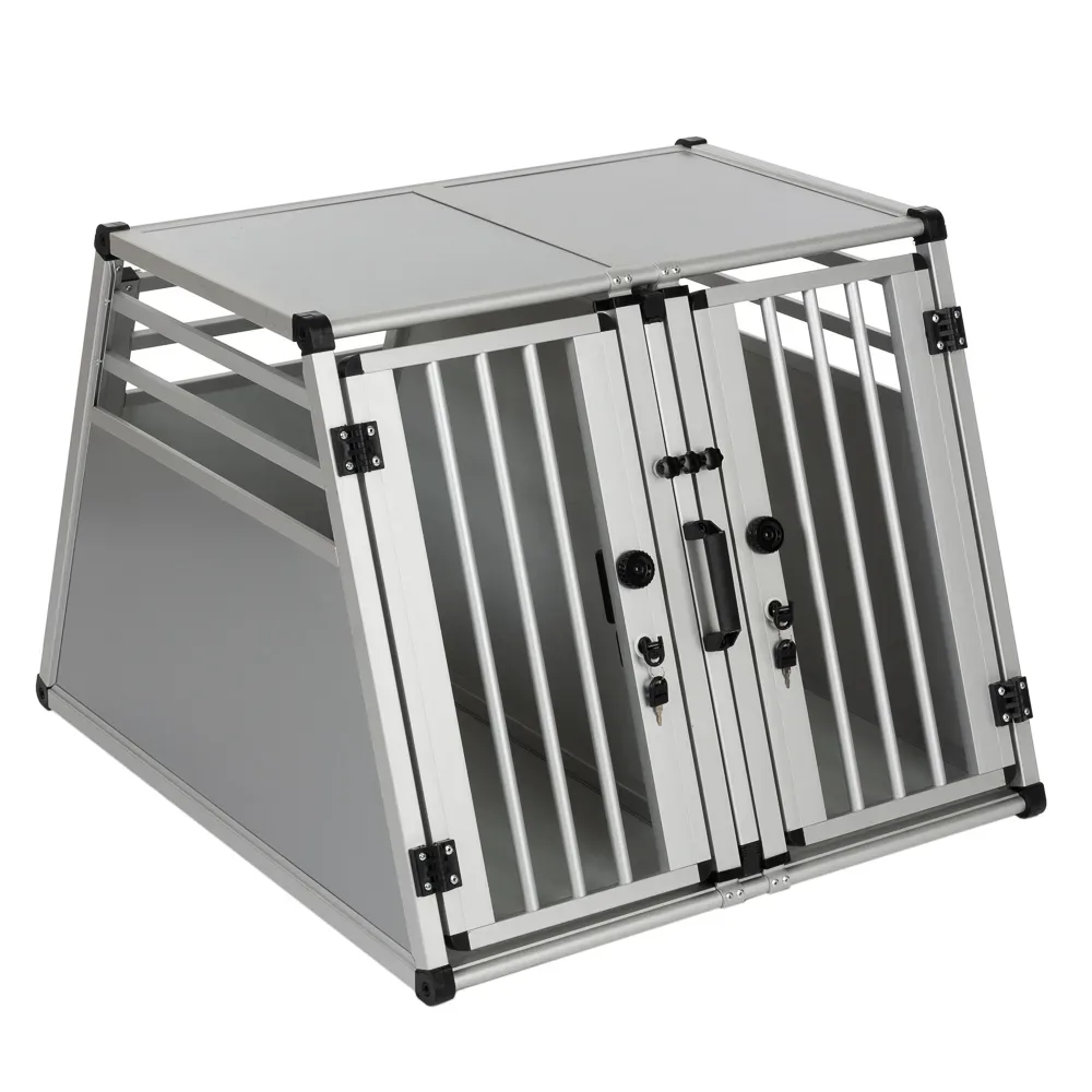 Autohundebox AluRide Doppelbox - Grösse L: B 80 x T 92 x H 65 cm
