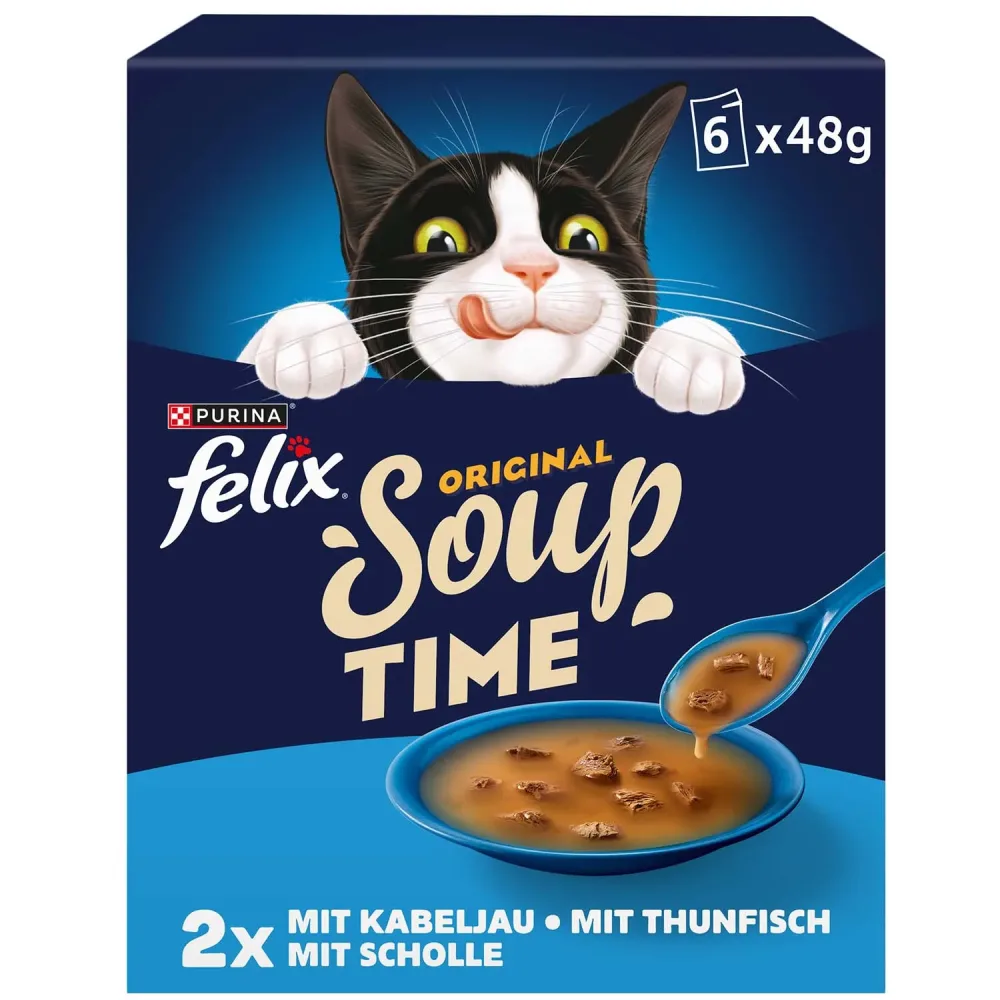 Felix Soup Suppe 6x48g Kabeljau, Thunfisch, Scholle