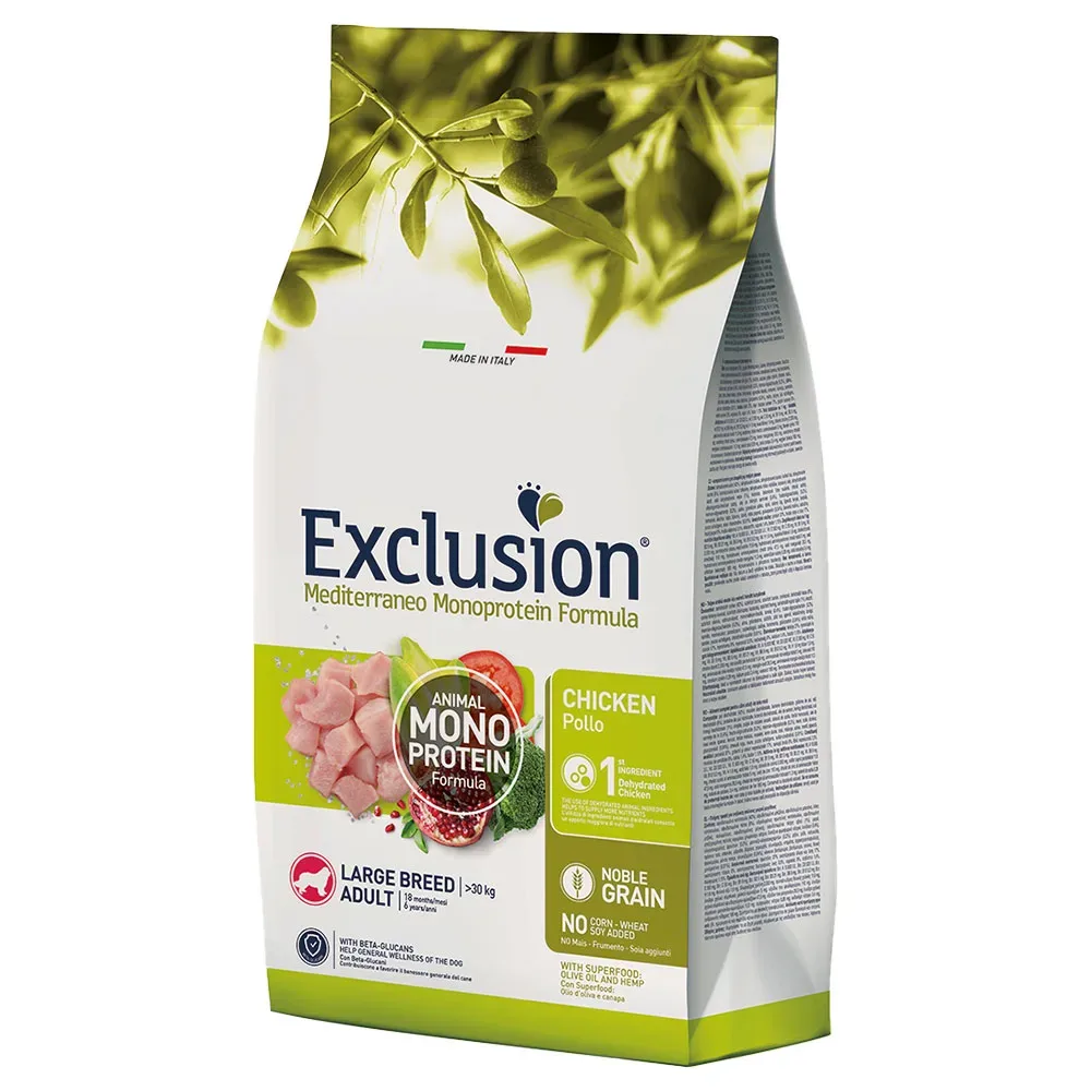 Exclusion - Dog Adult Large Chicken 12kg, 12KG