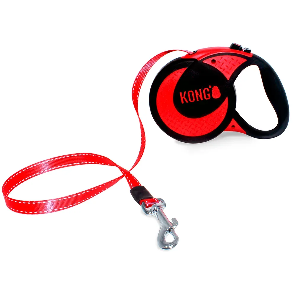 KONG Ultimate Einziehbare Leine Rot - XL: bis 70 kg, Gurt-Länge ca. 5 m