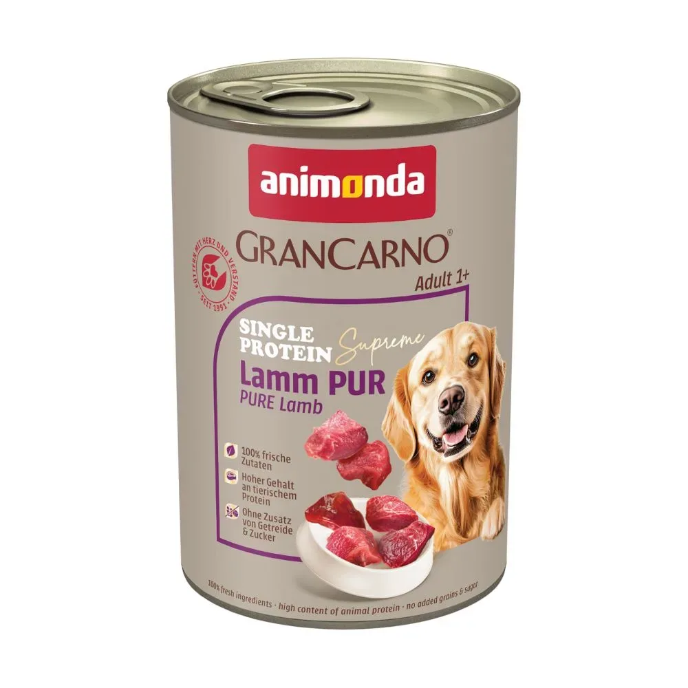 animonda GranCarno Adult Single Protein Supreme 6 x 400 g - Lamm Pur
