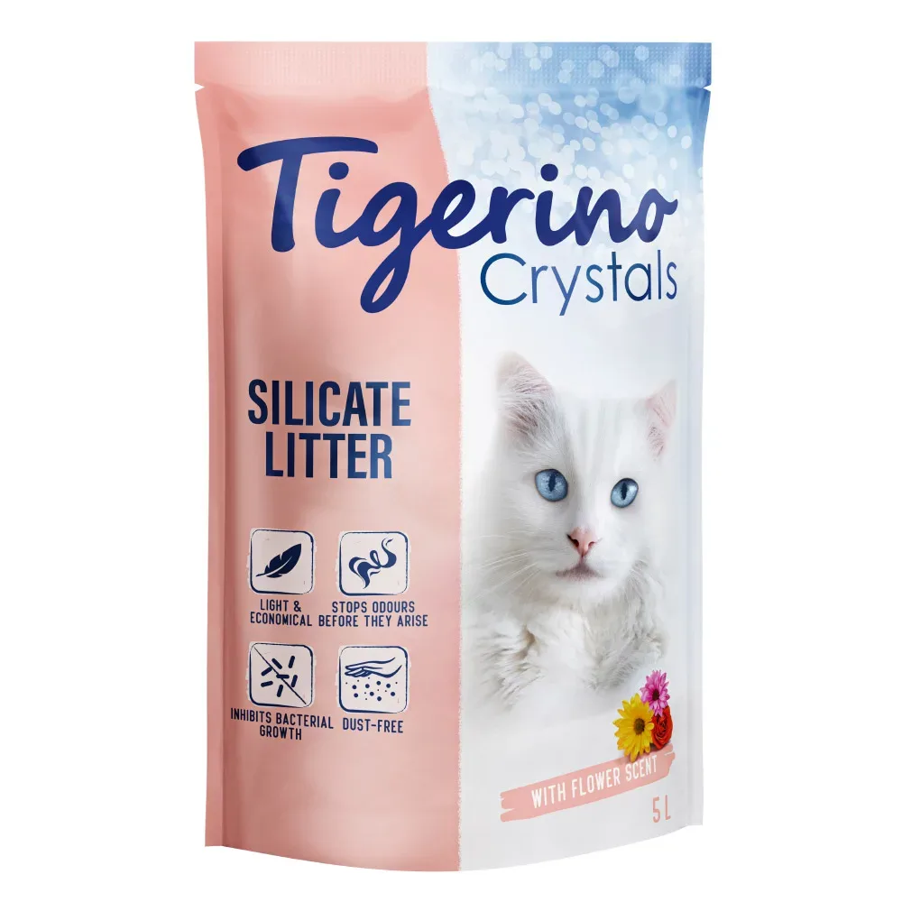 Tigerino Crystals Katzenstreu ? Blütenduft - Sparpaket: 6 x 5 l