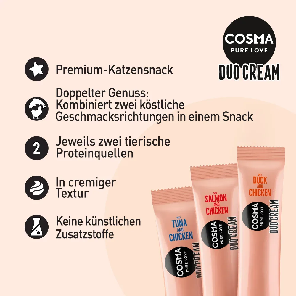 Sparpaket Cosma DUO Cream 24 x 14 g - Thunfisch und Huhn