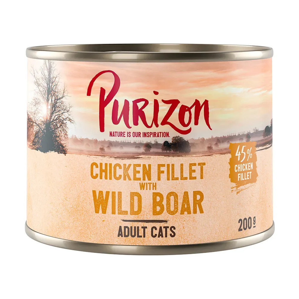 Purizon Original 24 x 200 g - getreidefrei - Hühnerfilet mit Wildschwein