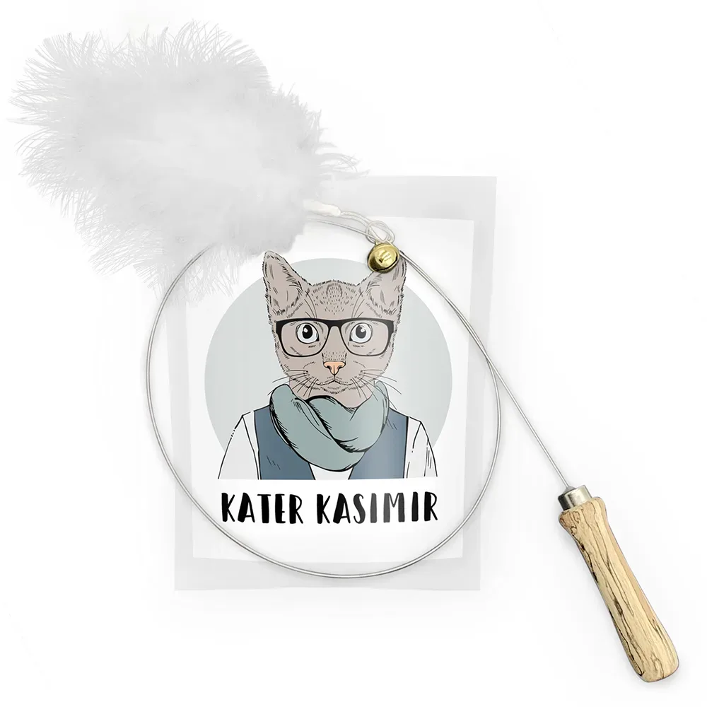 Kater Kasimir Katzenangel mit Federn - 1 Stück