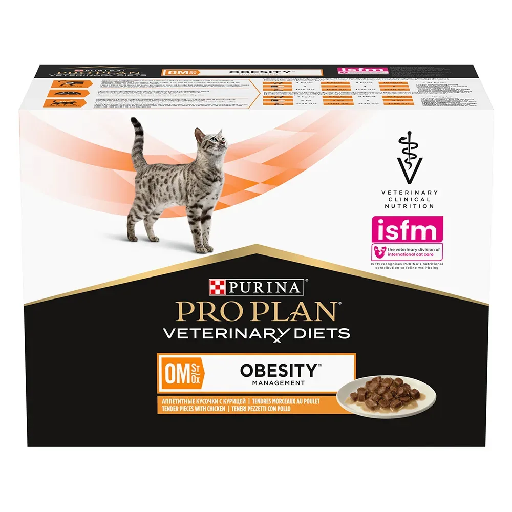 Purina Pro Plan Veterinary Diets Feline OM ST/OX - Obesity Management Huhn - 10 x 85 g