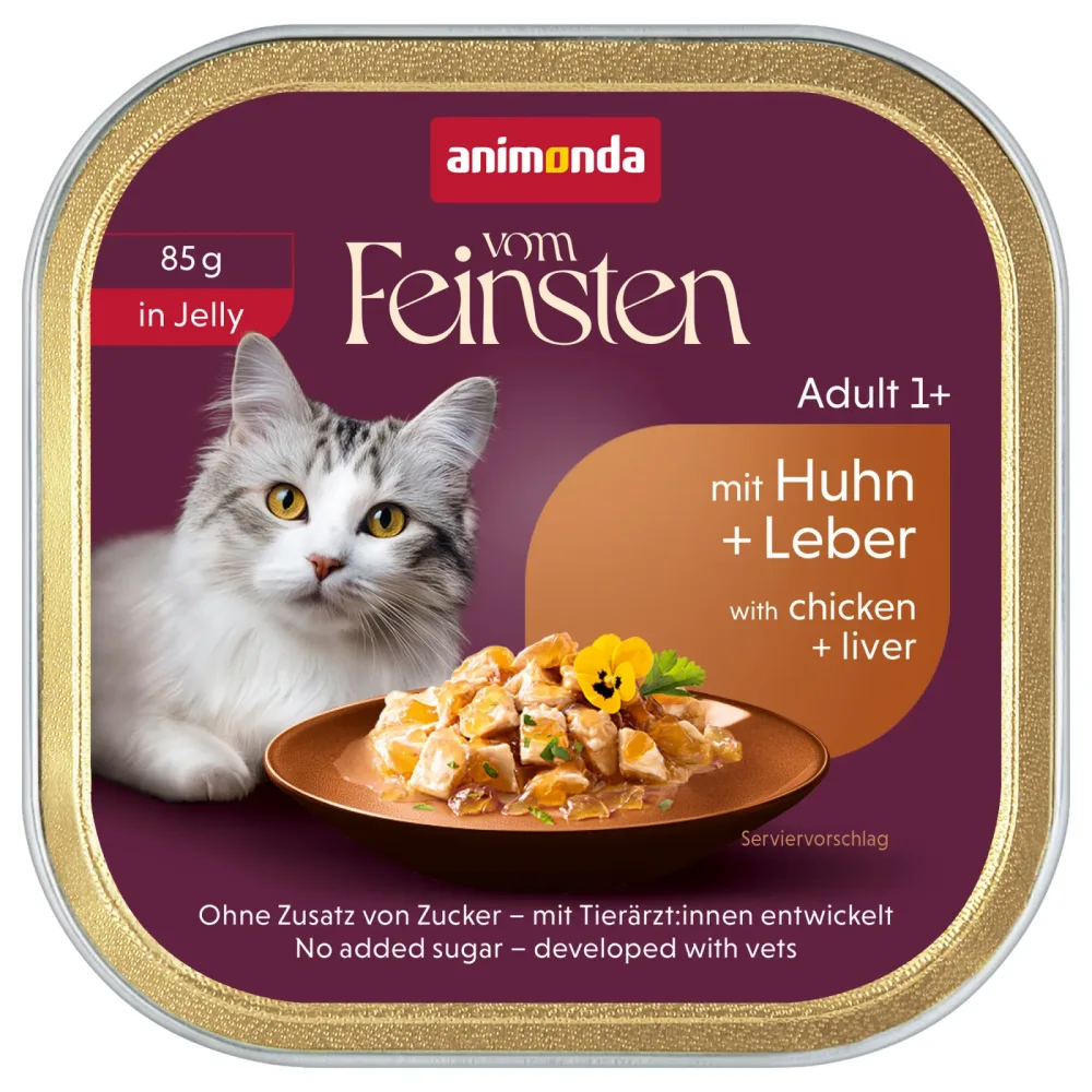 animonda vom Feinsten Adult 32 x 85 g - Huhn & Leber in Gelee