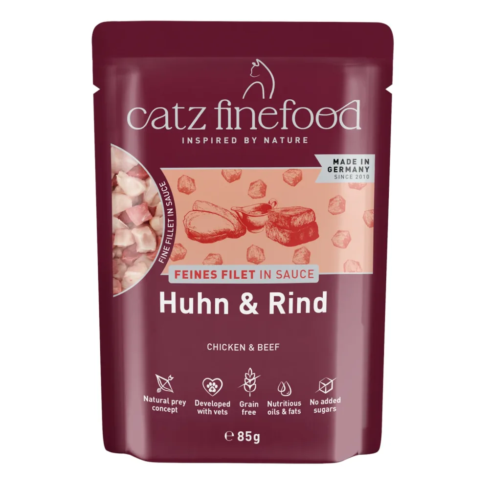 Sparpaket catz finefood Feines Filet 32 x 85 g - Huhn & Rind