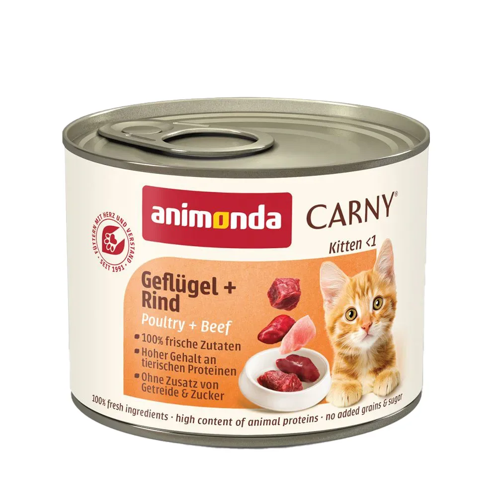 Sparpaket animonda Carny Kitten 24 x 200 g - Geflügel & Rind