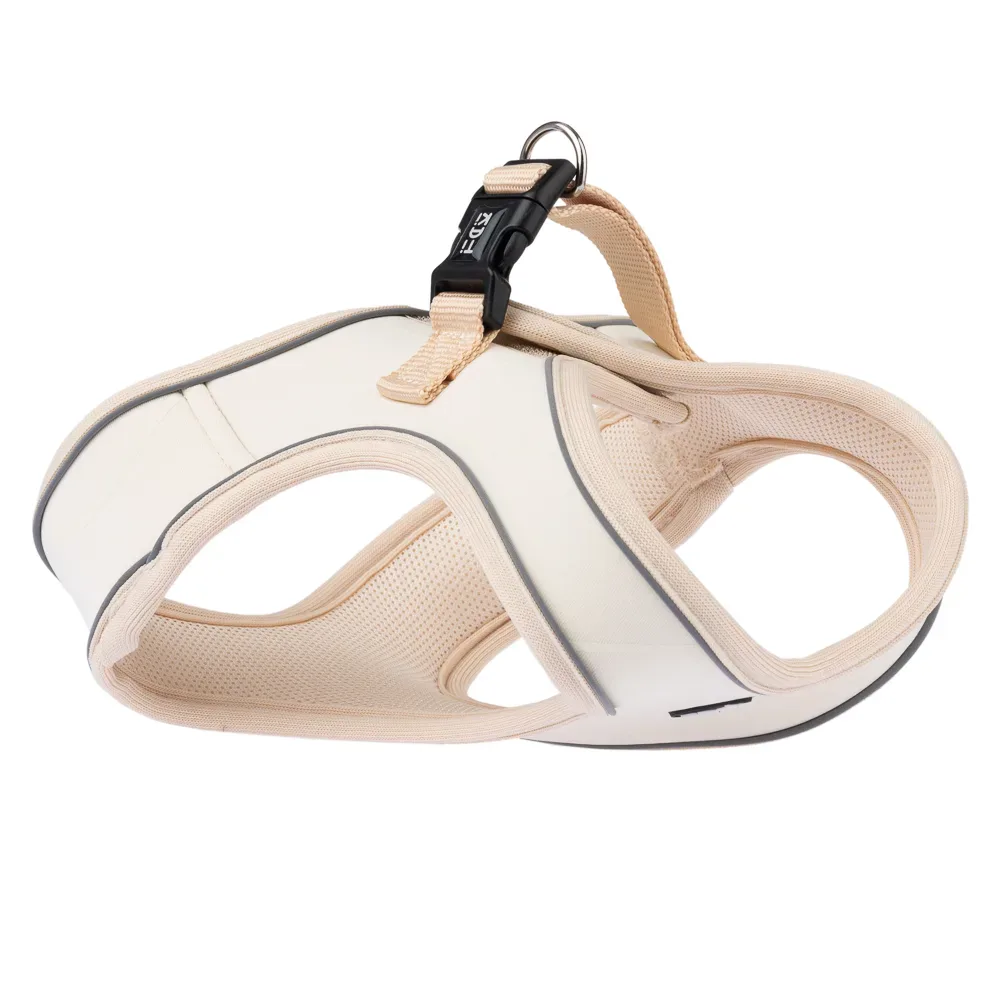 TIAKI Geschirr Wave Vest, beige - Hundeleine Mesh: 200 cm lang, 15 mm breit, beige