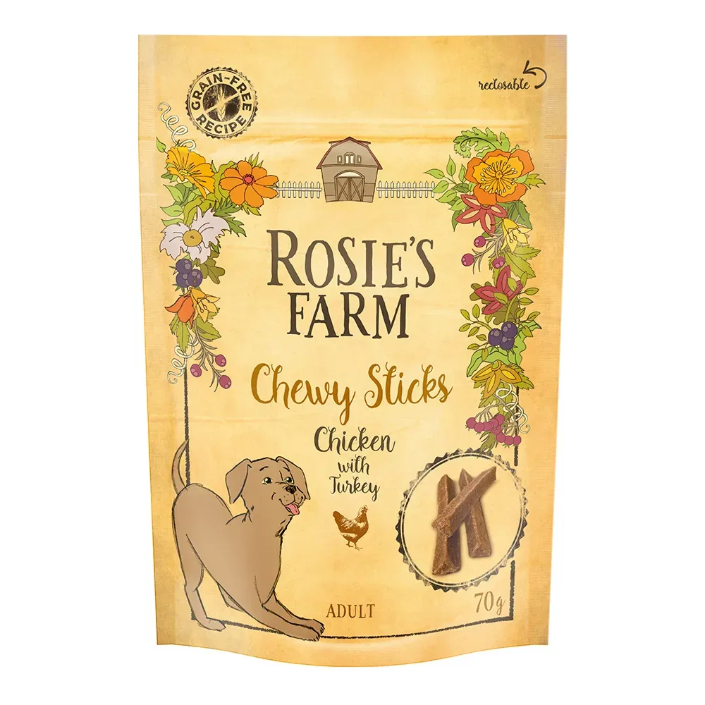 Rosie's Farm Kausnacks Hühnchen mit Truthahn - 3 x 70 g