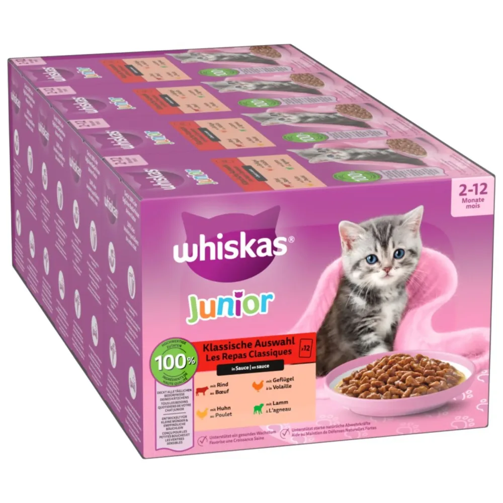 Whiskas Multipack Junior Geflügel Auswahl in Gelee 12 x 85g