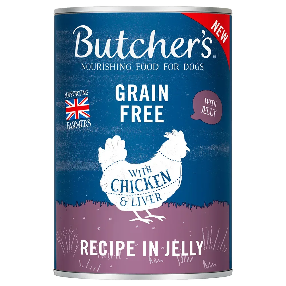 Sparpaket Butcher's Original Getreidefrei für Hunde 48 x 400 g - mit Huhn in Gelee