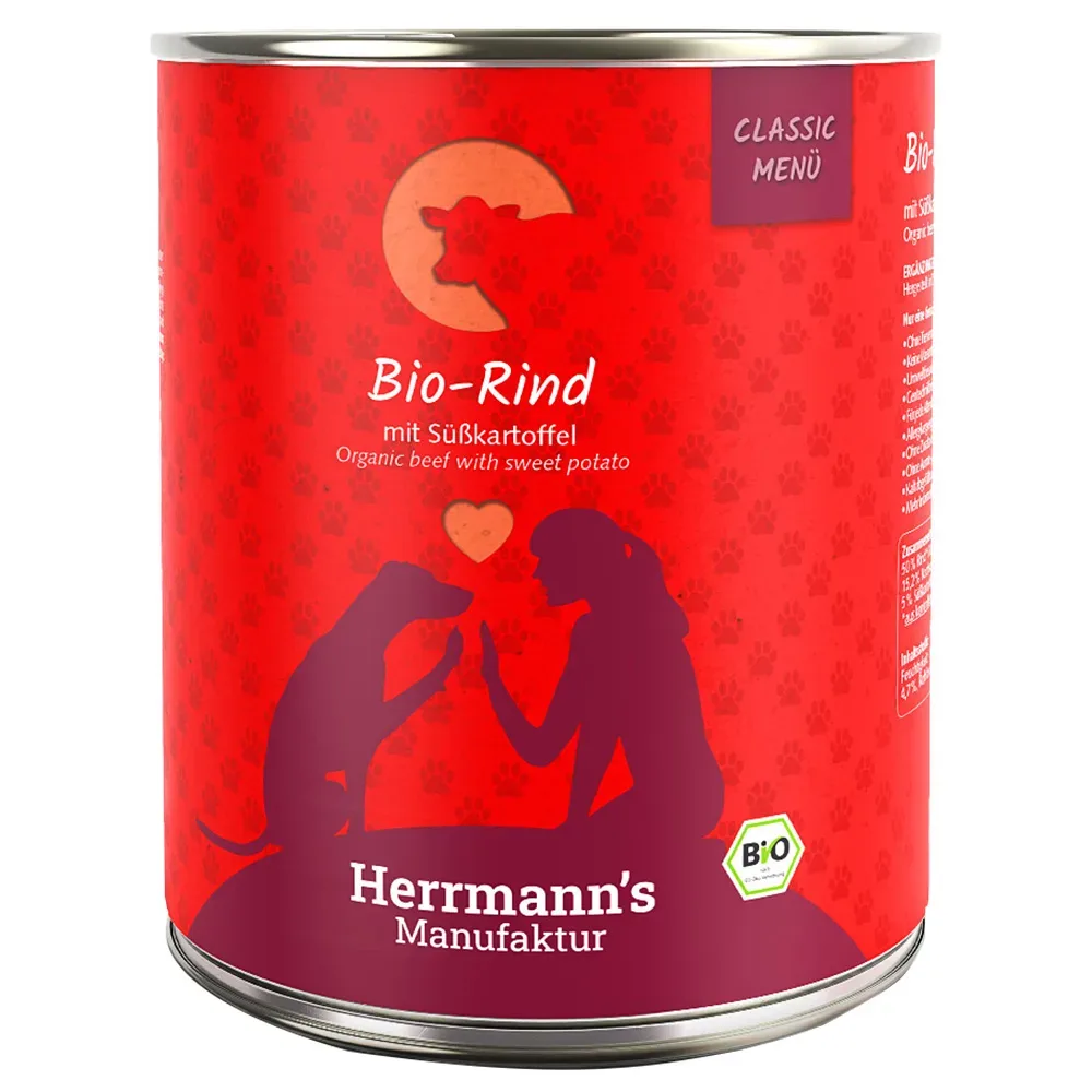 Herrmann´s Bio-Menü / Menü Sensitive 6 x 800 g - Pferd mit Bio-Süsskartoffel und Bio-Zucchini