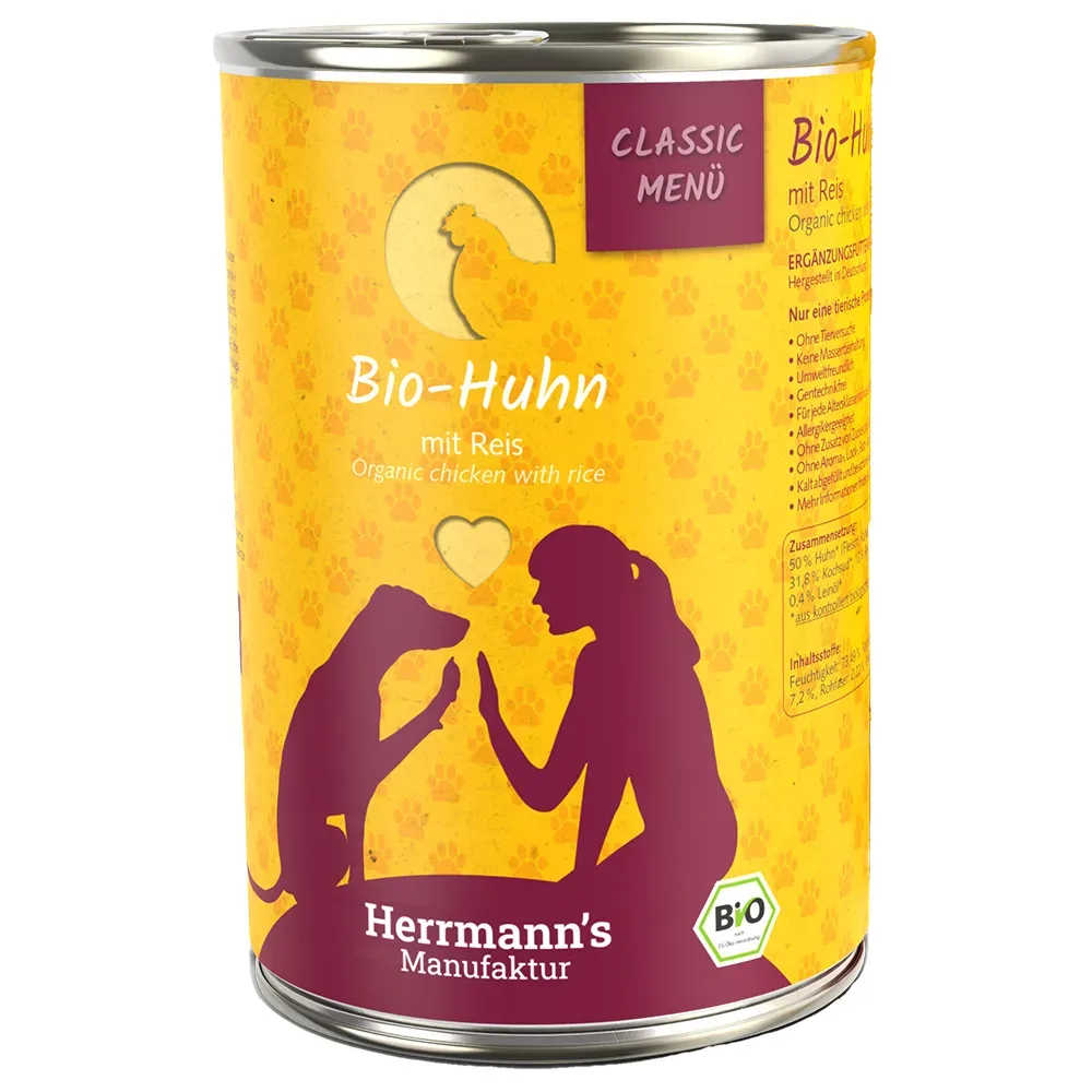 Herrmann's Classic Menü / Bio-Menü 6 x 400 g - Bio-Rind mit Bio-Süßkartoffeln