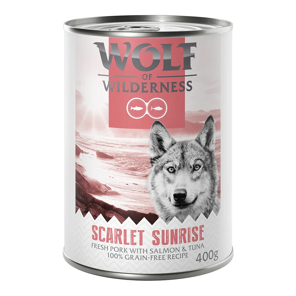 Wolf of Wilderness Adult - mit frischem rotem Fleisch 6 x 400 g  - Velvet Gloom: Schwein, Pute und Forelle