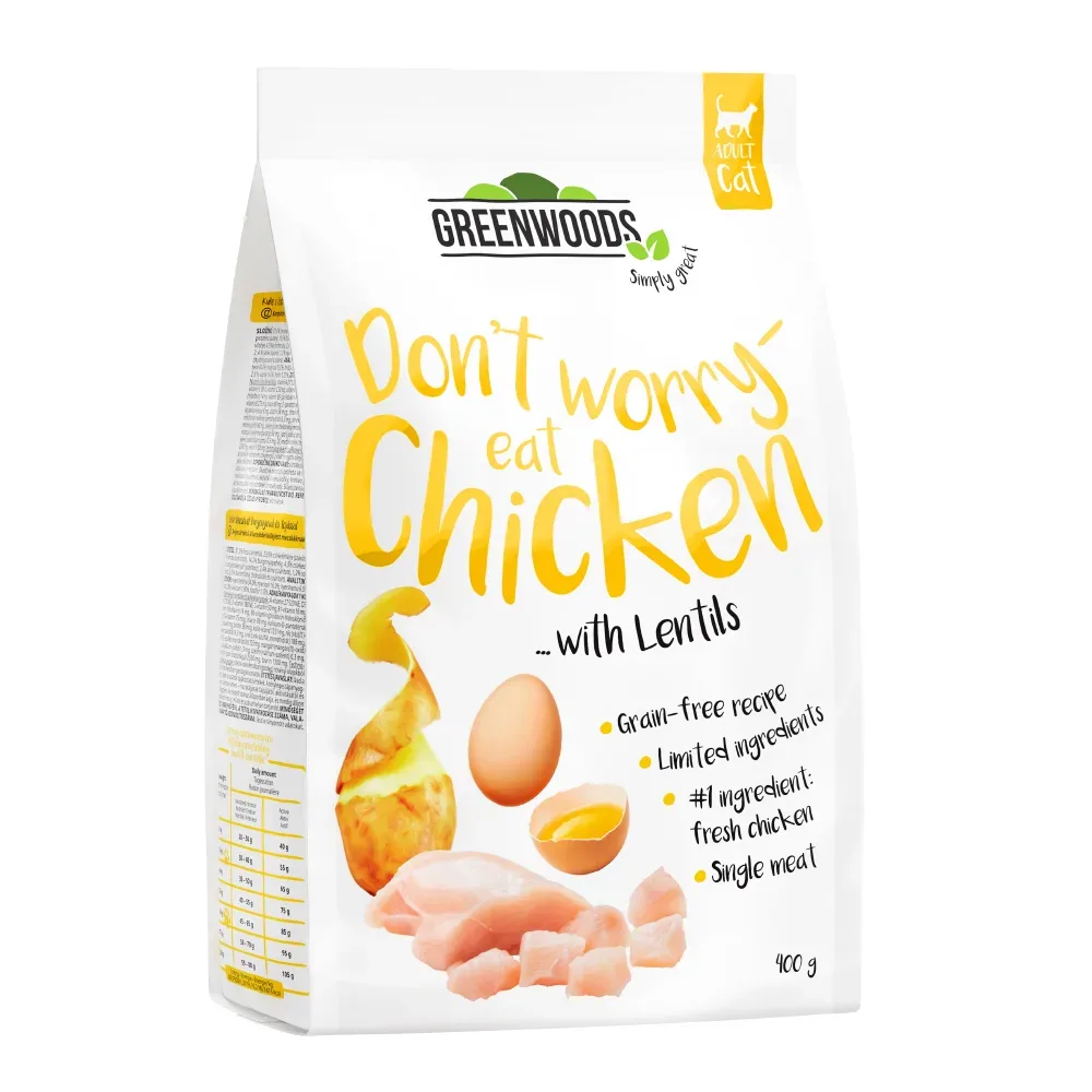 Sparpaket Greenwoods Adult 3 x 3 kg - Huhn mit Linsen, Kartoffeln und Ei