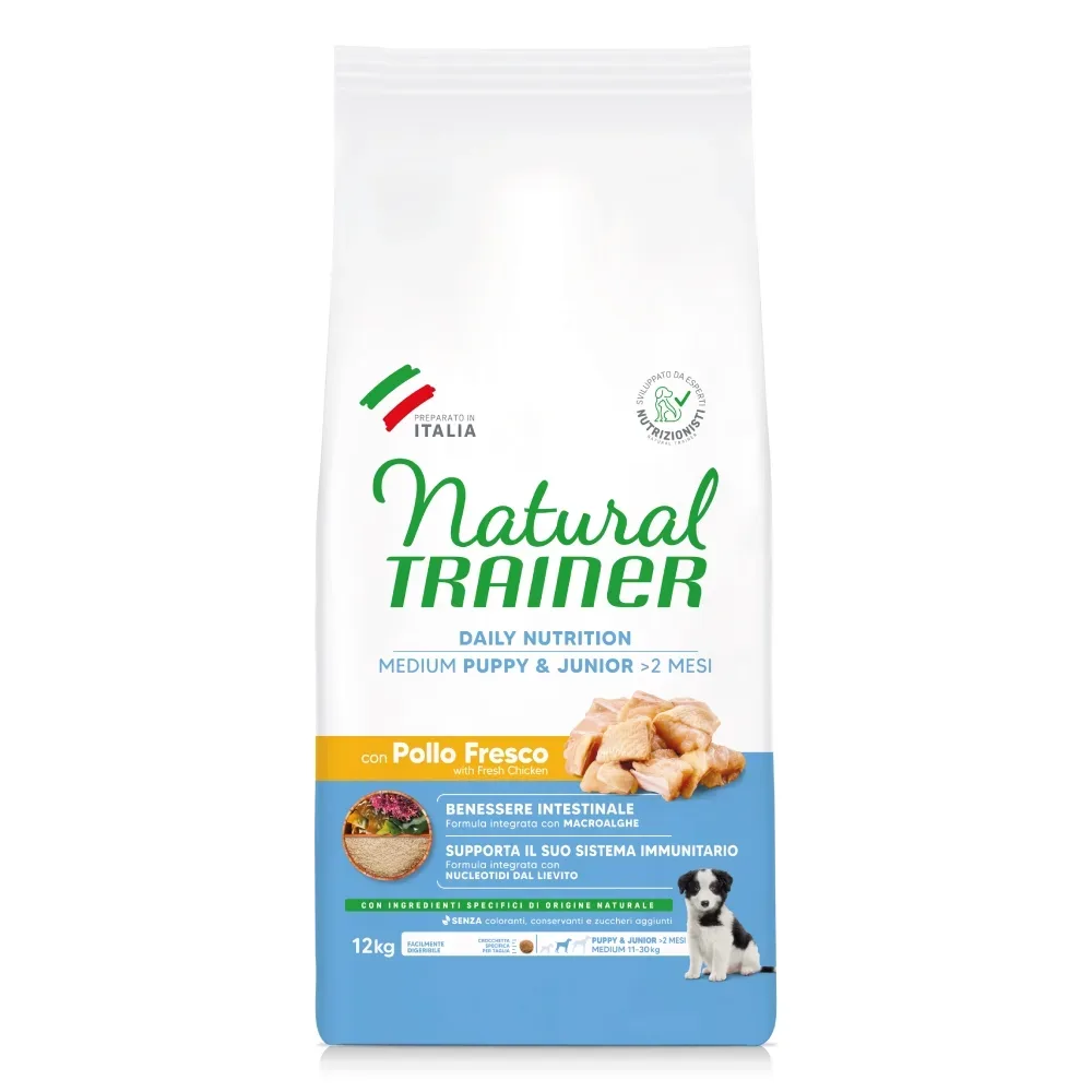 Natural Trainer Puppy & Junior Medium mit Huhn - 12 kg