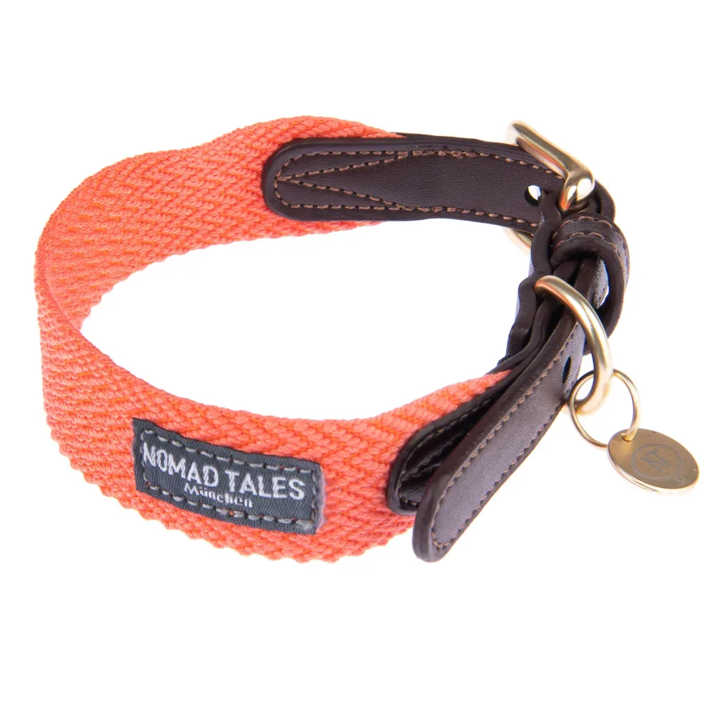 Nomad Tales Bloom Halsband, coral - Grösse XS: 30 - 36 cm Halsumfang, B 25 mm