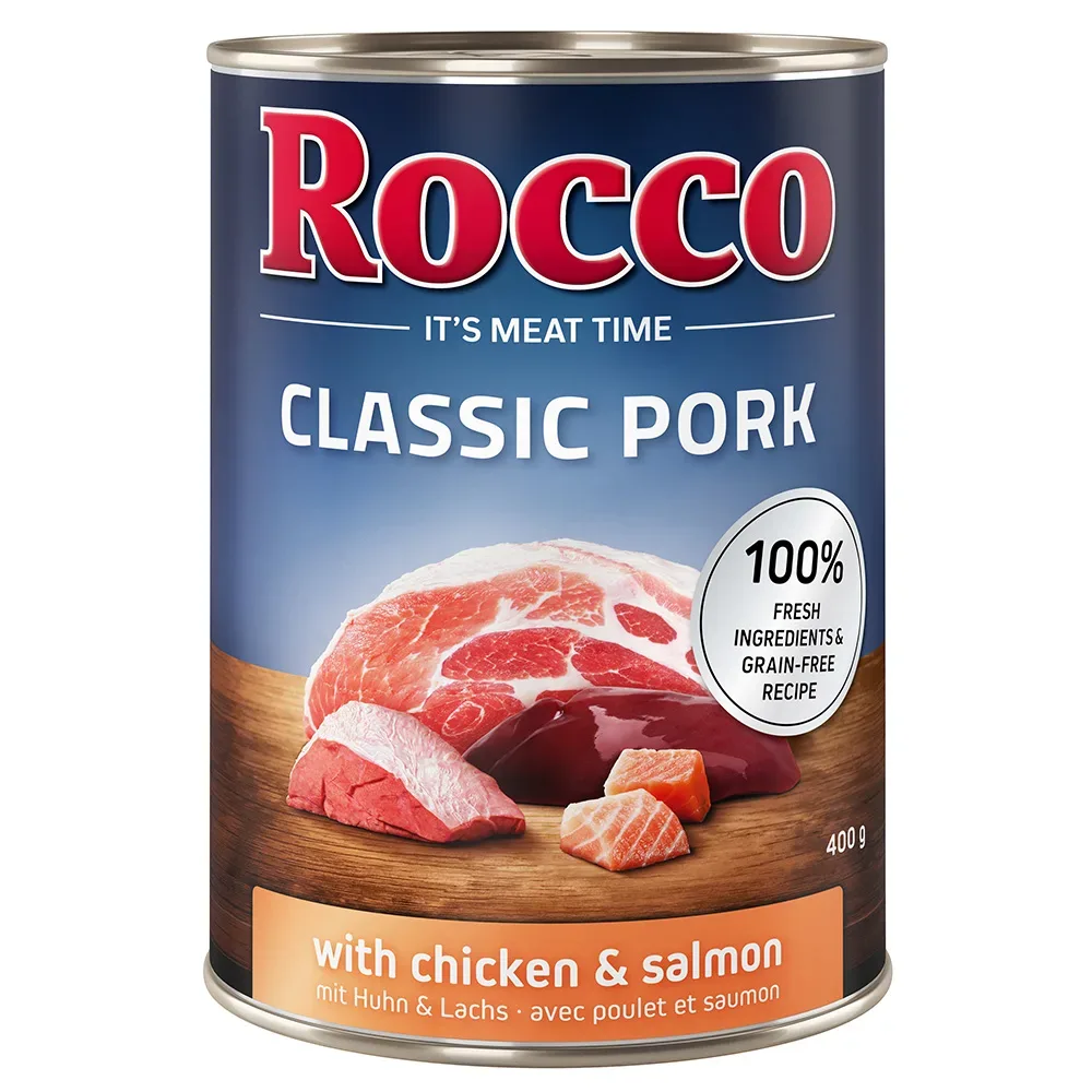 Sparpaket Rocco Classic Pork 12 x 400 g - Huhn & Lachs