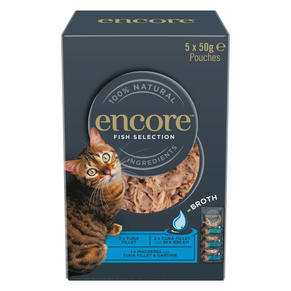 Sparpaket Encore Cat Pouch in Brühe 10 x 50 g - Hühnchen-Auswahl (3 Sorten)